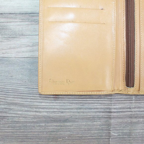 Vintage! Christian Dior Tan Leather Calfskin Kisslock Pouch Wallet - Picture 8 of 10